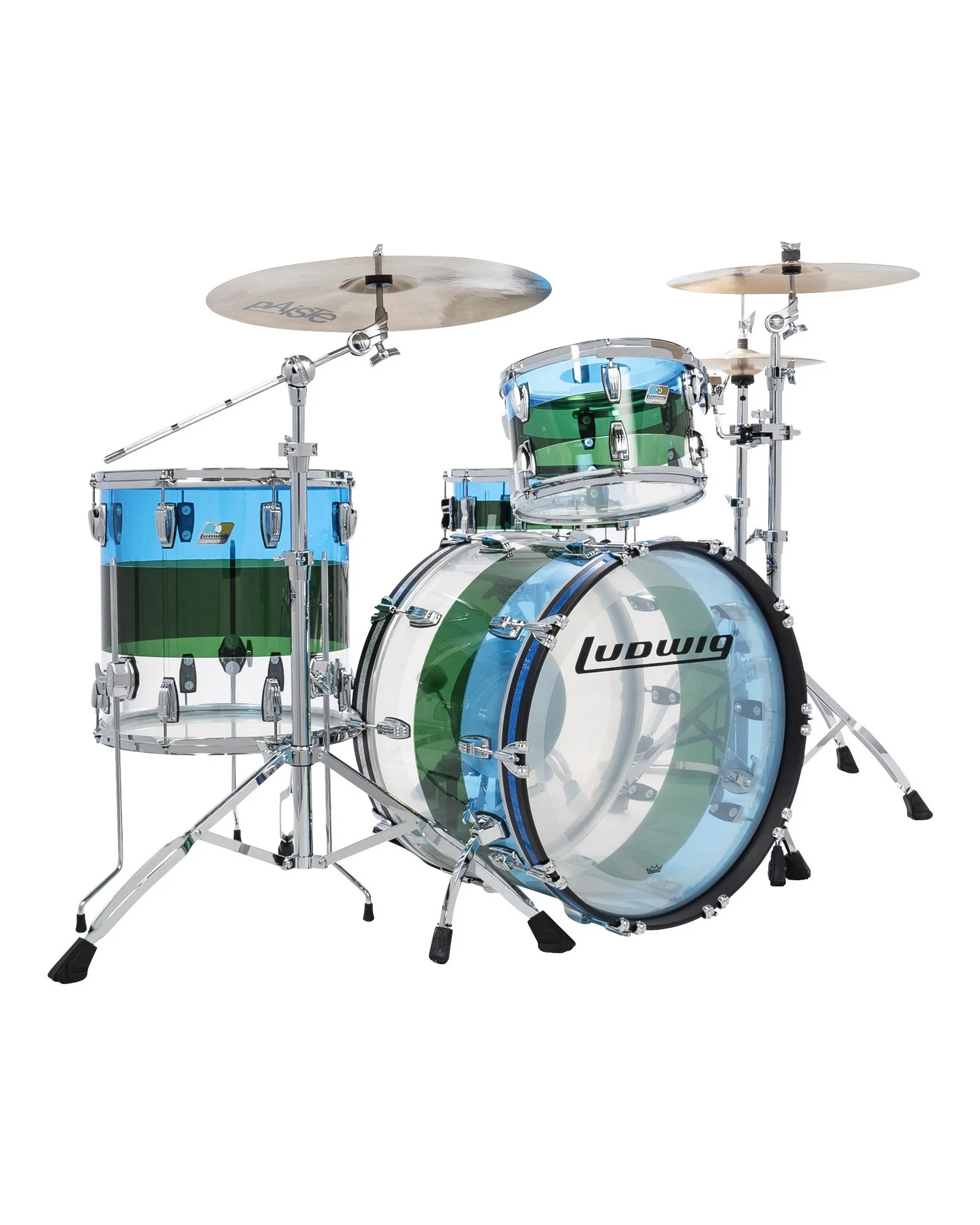 L94233LXE2WC_Ludwig_Vistalite_Blue green clear_Fab_A.PSD Ludwig Vistalite L94233LXE2WC - Image 1