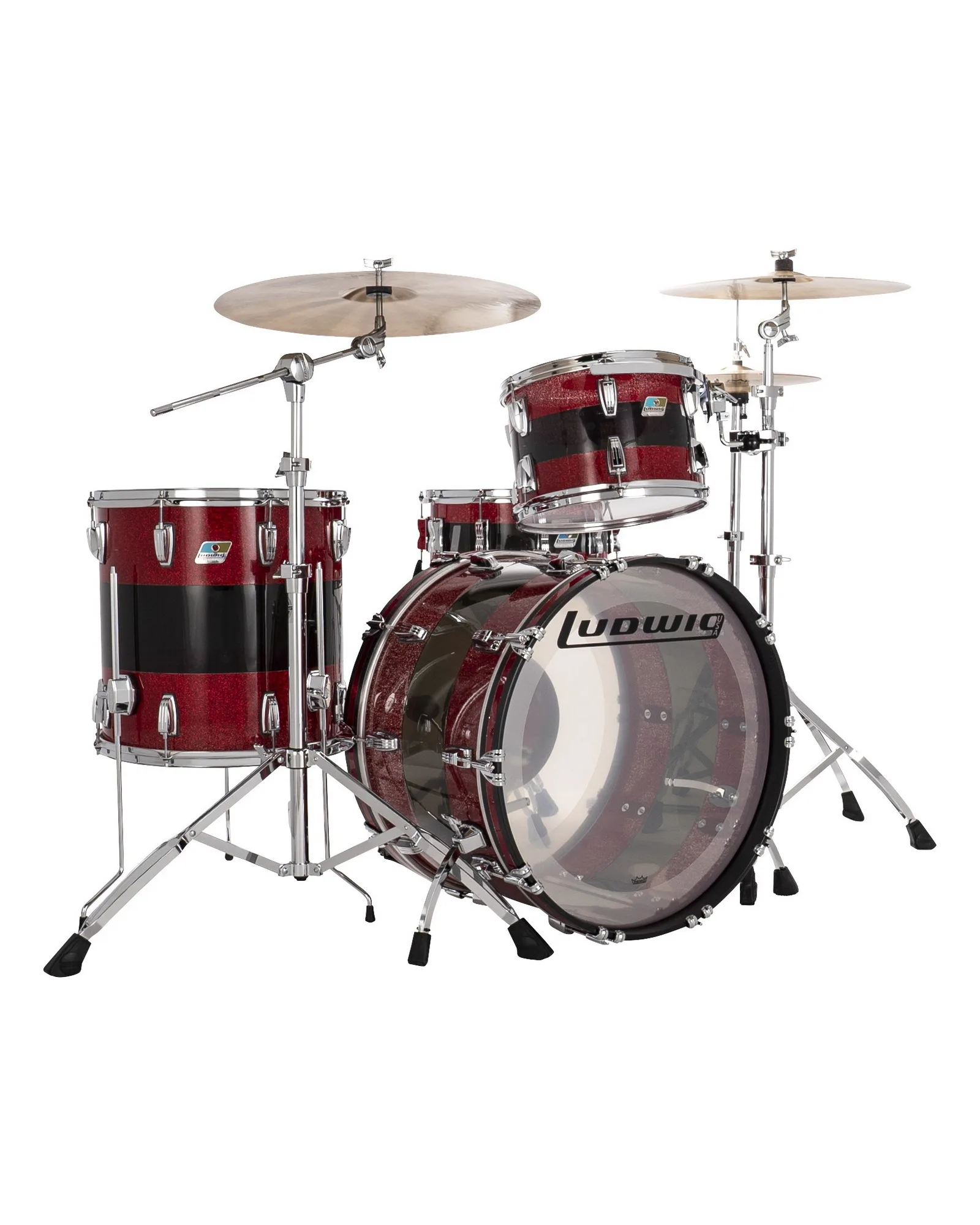 L94233LXK1WC_Ludwig_Vistalite_Fab_Red Sparkle Smoke Clear_A Ludwig Vistalite L94233LXK1WC - Image 1