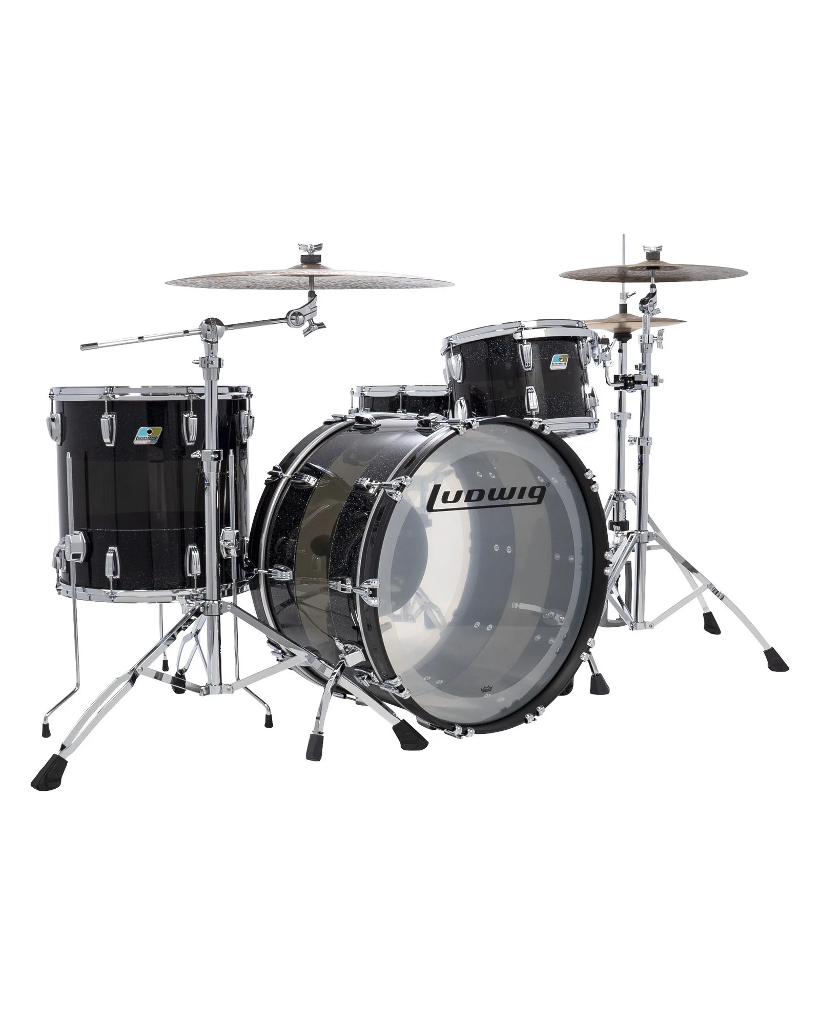 L94433LXE3WC_Ludwig_Vistalite_Black sparkle smoke clear black sparkle_Pro beat_A.psd Ludwig Vistalite L94433LXE3WC - Image 1
