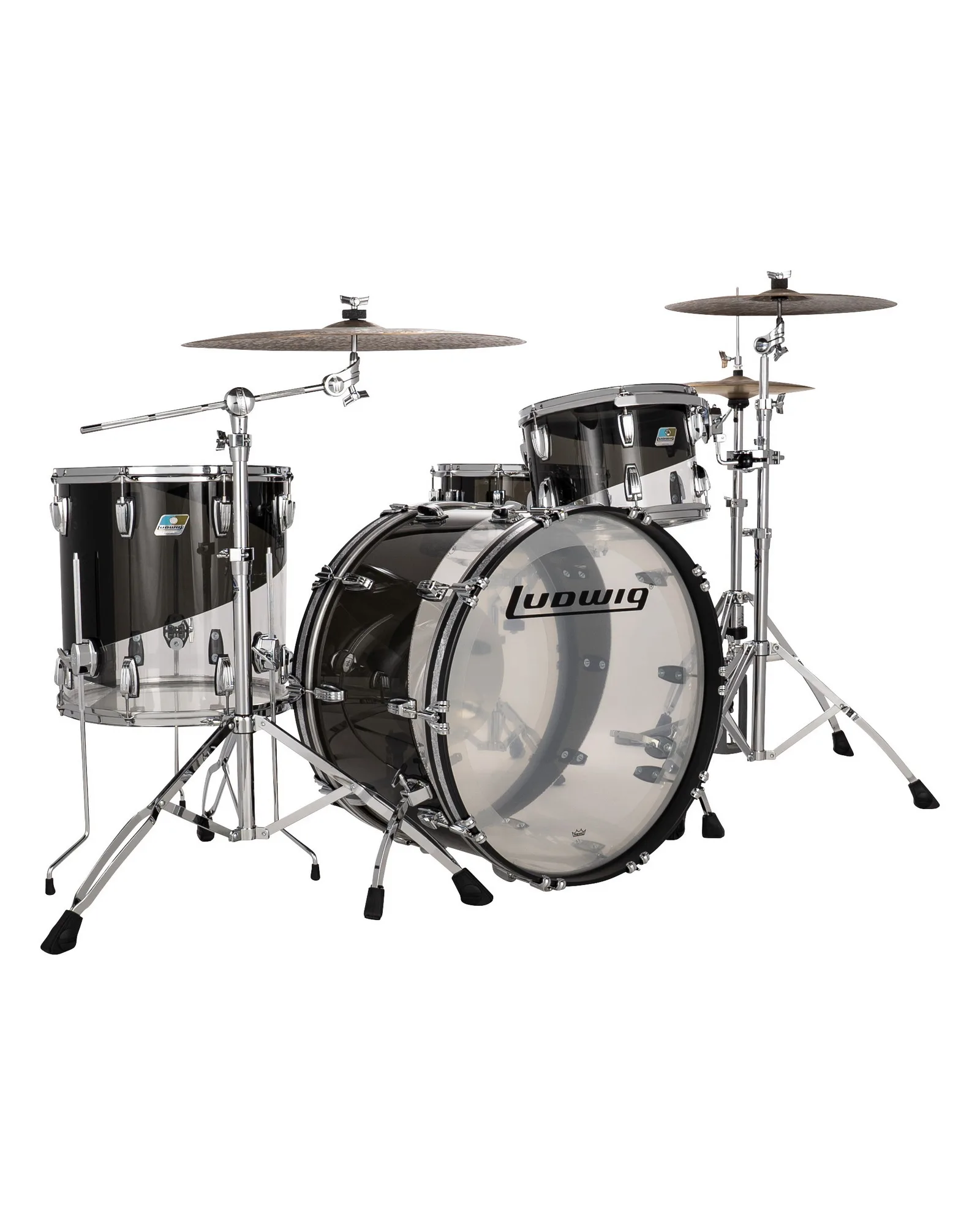 L94433LXE7WC_Ludwig_Vistalite_Pro Beat_Smoke Clear_A.psd Ludwig Vistalite L94433LXE7WC - Image 1