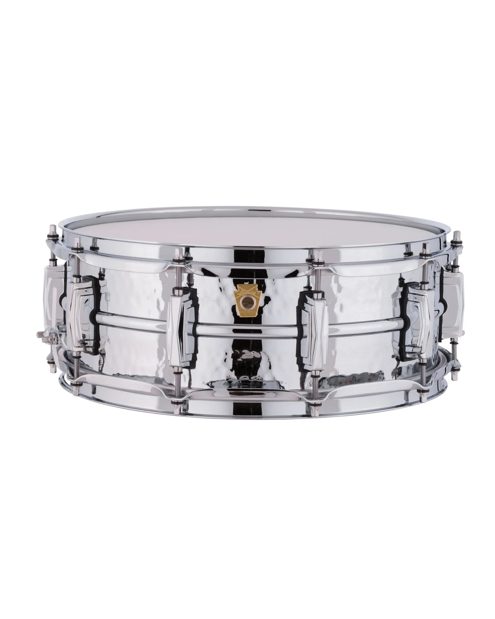 Supraphonic Chrome Plated Aluminum Snare. 5x14" Hammered Shell, Imperial Lugs Ludwig Snare Drum LM400K - Image 1