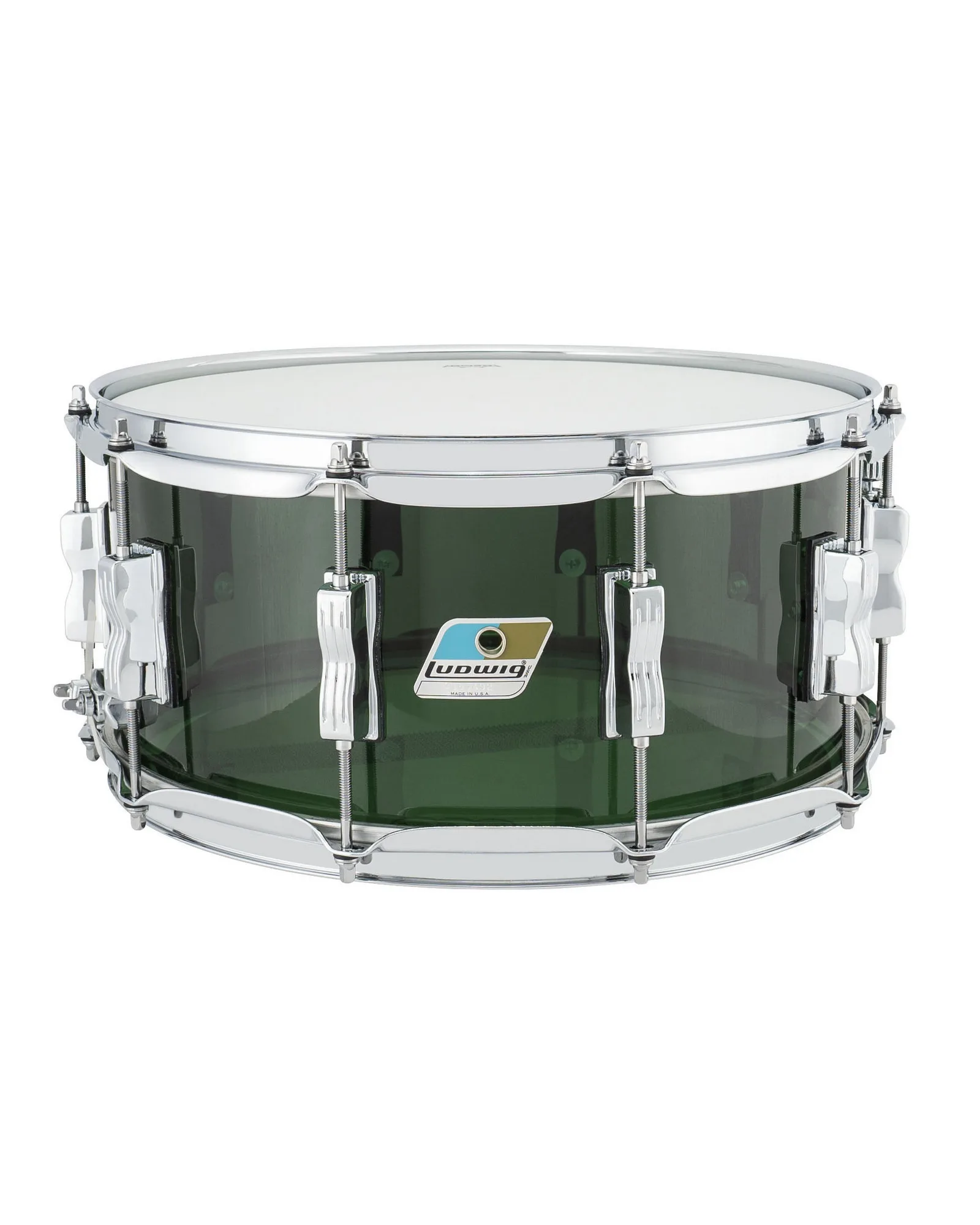 LS903VXX49_Ludwig_Vistalite_6.5x14 Snare Drum_Green_A.psd Ludwig Snare Drum LS903VXX49 Vistalite - Image 1