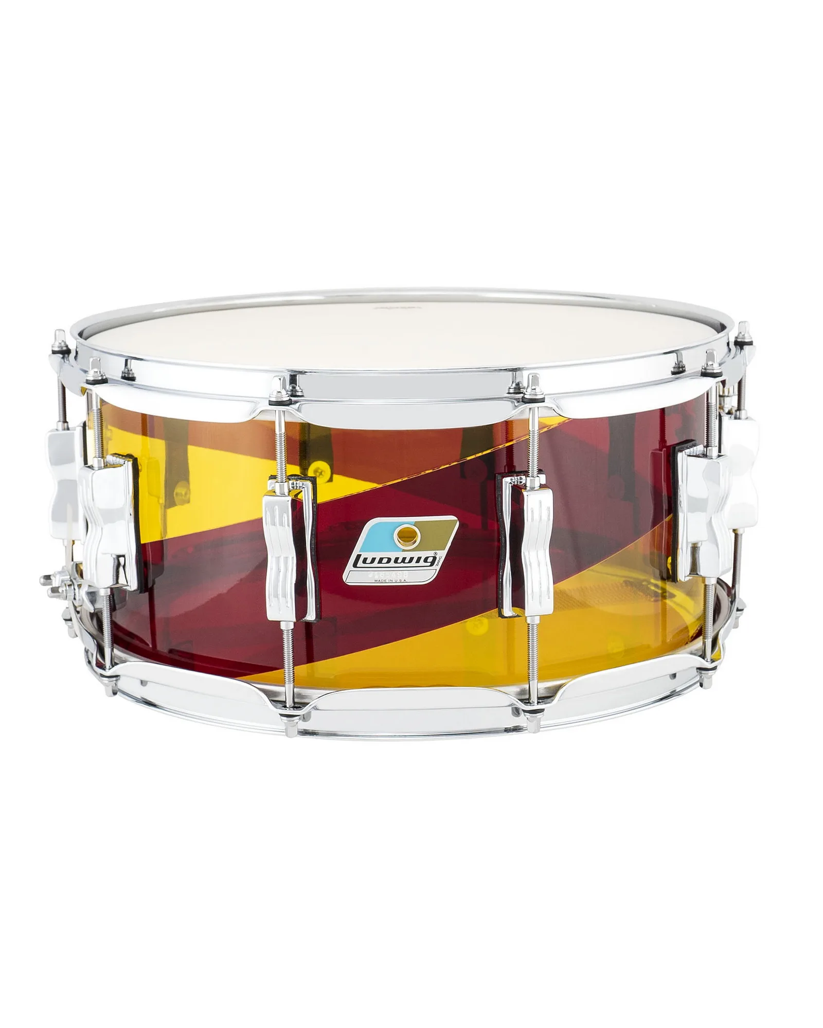 LS903VXXE6_Ludwig_Vistalite_Red yellow_6.5x14 Snare drum_A.psd Ludwig Snare Drum LS903VXXE6 Vistalite - Image 1