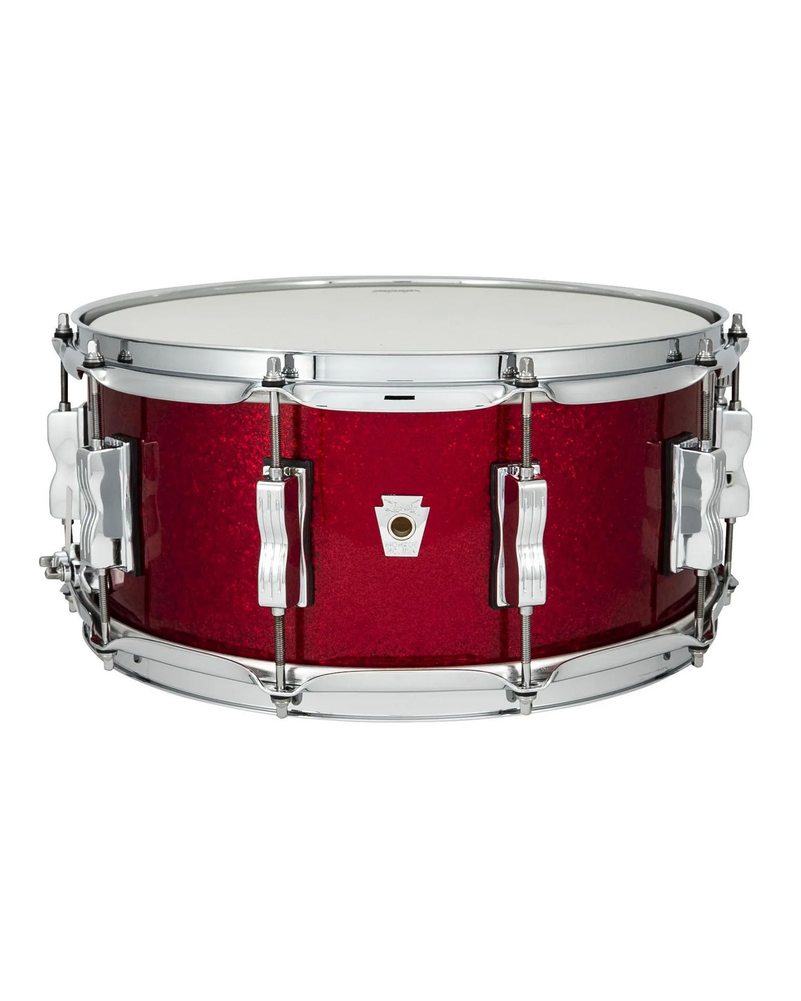 Ludwig Classic Oak 6.5x14 Snare Drum Red Sparkle_LS764XX27_A.psd Ludwig Snare Drum LS764XXBH Red Classic Oak - Image 1